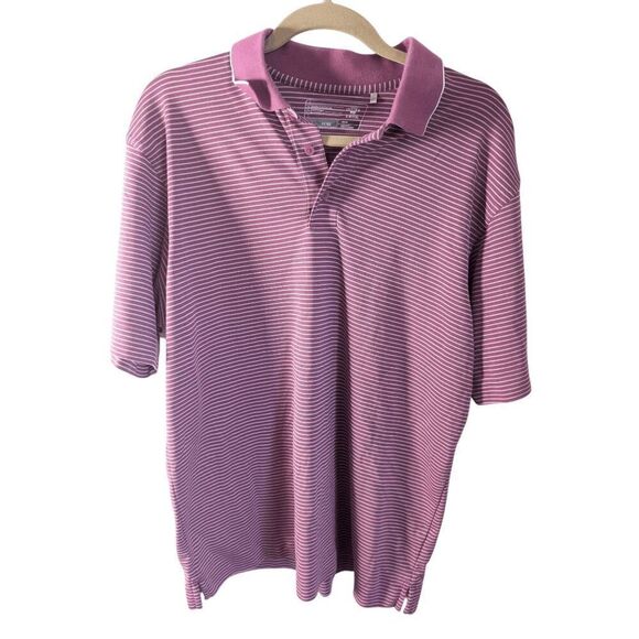 CUTTER & BUCK Virtue Eco Pique Stripe Recycled Polo Shirt Size Medium - Picture 3 of 5